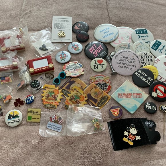 Other Various Pin Lot Etch A Sketch Keychains Poshmark